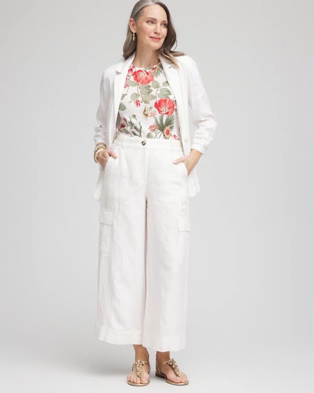 Floral Textured Cap Sleeve Tee - image 2